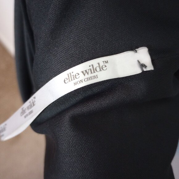 Ellie Wilde Mon Cheri Navy Beaded Accent Long Gown - Picture 8 of 14